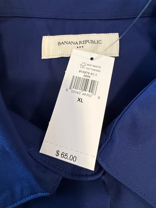 Banana Republic Factory vibrant blue crop button up top SZ XL - Picture 6 of 11
